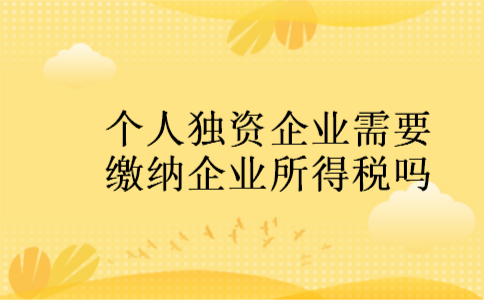 个人独资企业需要缴纳企业所得税吗