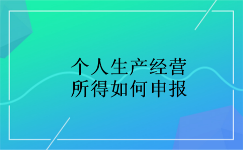 个人生产经营所得如何申报
