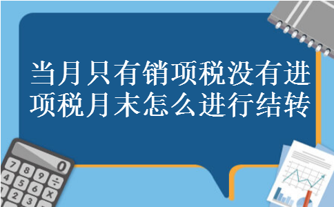 当月只有销项税没有进项税月末怎么进行结转