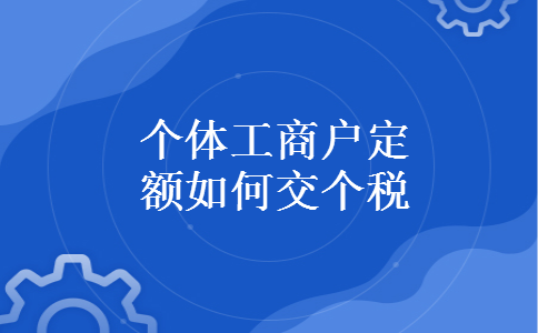 个体工商户定额如何交个税