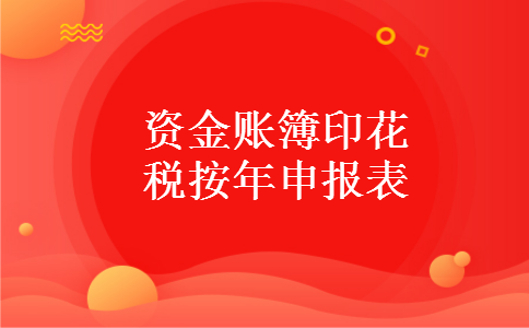 资金账簿印花税按年申报表