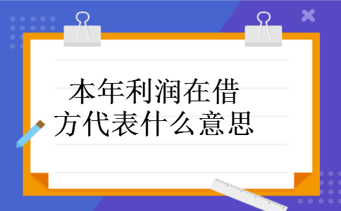 本年利润在借方代表什么意思