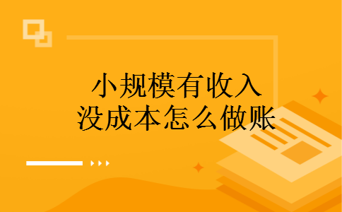 小规模有收入没成本怎么做账