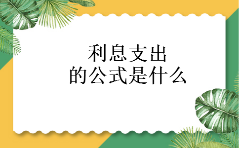 利息支出的公式是什么