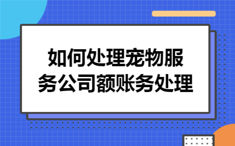 如何处理宠物服务公司额账务处理
