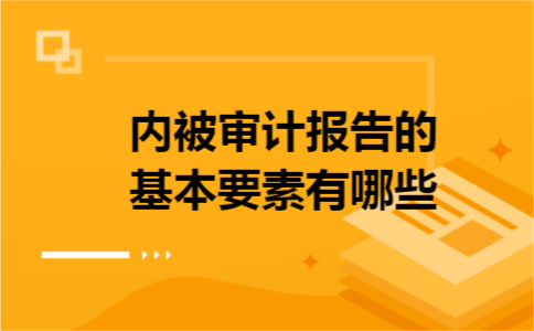 内被审计报告的基本要素有哪些