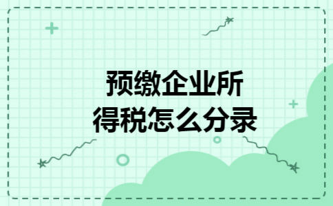 预缴企业所得税怎么分录