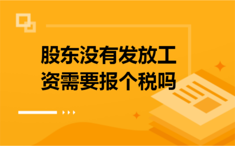 股东没有发放工资需要报个税吗 股东没有发放工资需要报个税吗