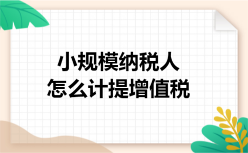 小规模纳税人怎么计提增值税 小规模纳税人怎么计提增值税
