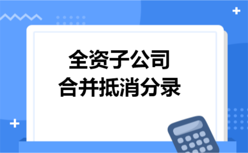 全资子公司合并抵消分录