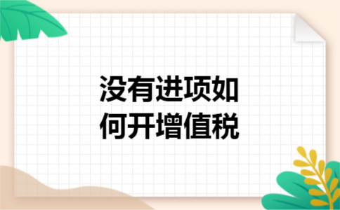没有进项如何开增值税