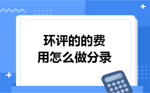 环评的的费用怎么做分录