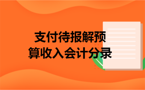 支付待报解预算收入会计分录