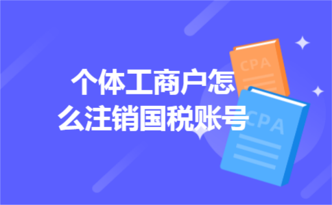 个体工商户怎么注销国税账号