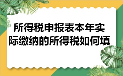 所得税申报表本年实际缴纳的所得税如何填 所得税申报表本年实际缴纳的所得税如何填