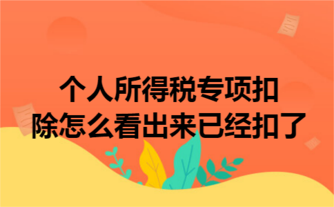 个人所得税专项扣除怎么看出来已经扣了