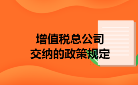 增值税总公司交纳的政策规定