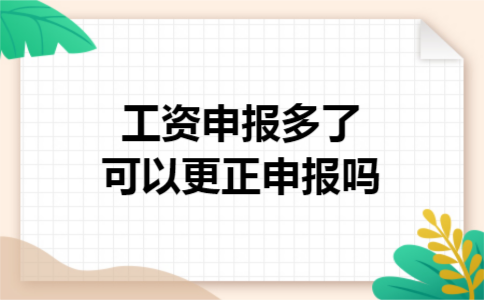 工资申报多了可以更正申报吗