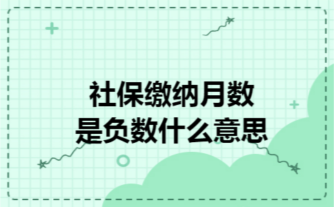 社保缴纳月数是负数什么意思