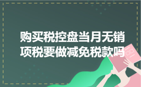  购买税控盘当月无销项税要做减免税款吗