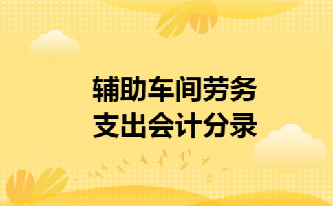 辅助车间劳务支出会计分录