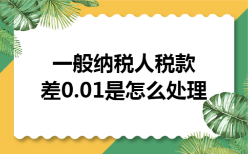一般纳税人税款差0.01是怎么处理