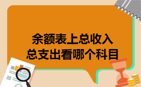 余额表上总收入总支出看哪个科目