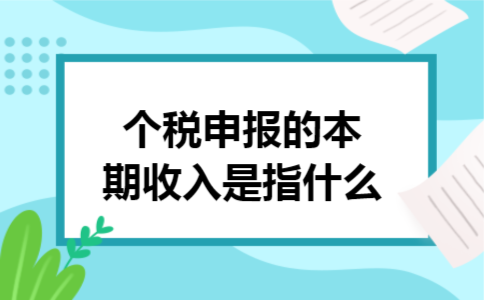 个税申报的本期收入是指什么