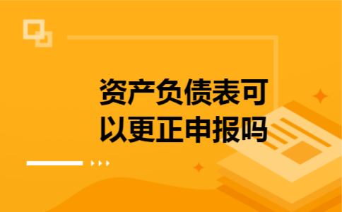 资产负债表可以更正申报吗 资产负债表可以更正申报吗